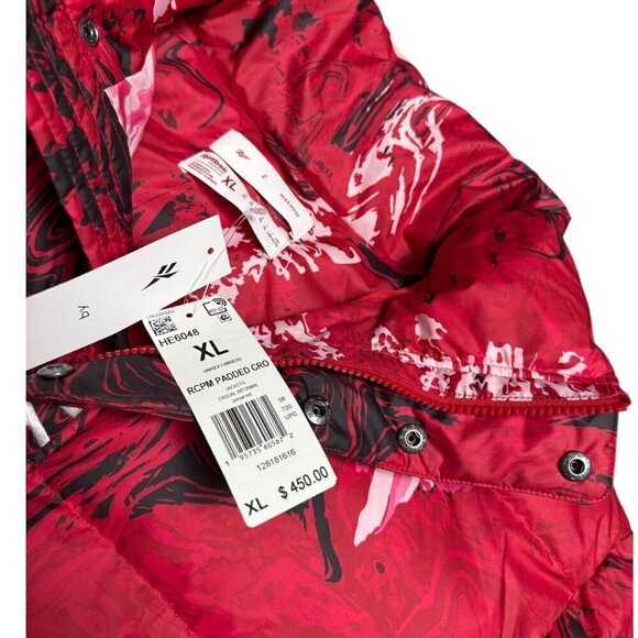PYER MOSS x REEBOK Cropped Red Puffer Parka Streetwear Jacket Coat Mens XL - Picture 3 of 8